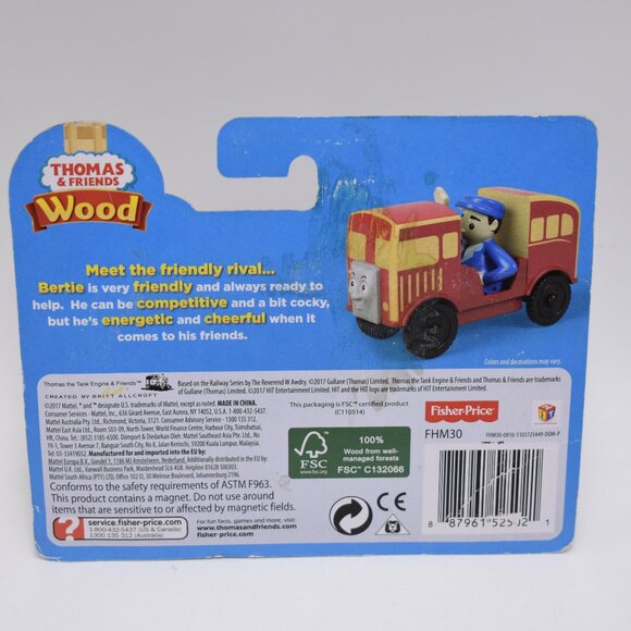 Bertie with Conductor Rare Thomas & Friends Wooden Railway Trains Engine New - Picture 11 of 11